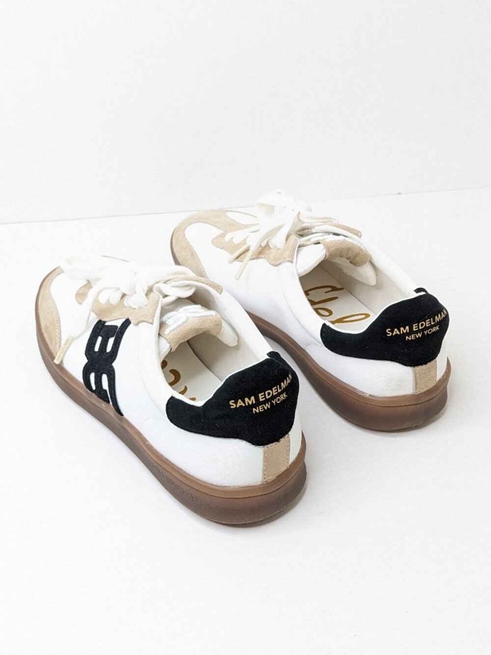 Sam Edelman Timmie Casual Sneakers White Tan Black Suede Women's 6.5 - Picture 5 of 8